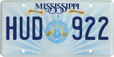 MS license plate HUD922