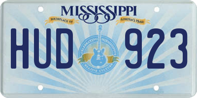 MS license plate HUD923
