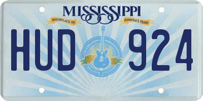 MS license plate HUD924