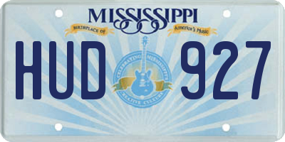 MS license plate HUD927