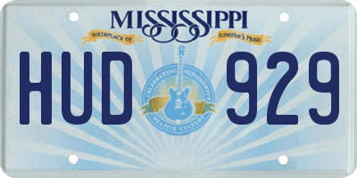 MS license plate HUD929