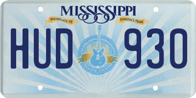 MS license plate HUD930