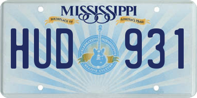 MS license plate HUD931