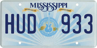 MS license plate HUD933