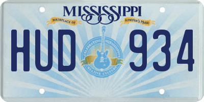 MS license plate HUD934