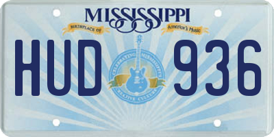 MS license plate HUD936