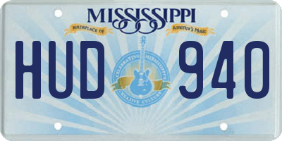 MS license plate HUD940
