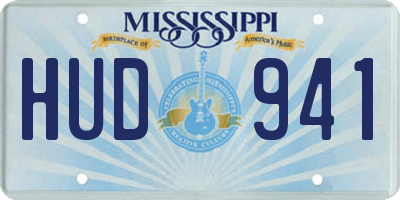 MS license plate HUD941