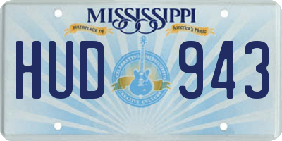 MS license plate HUD943