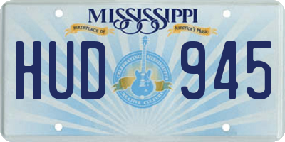 MS license plate HUD945