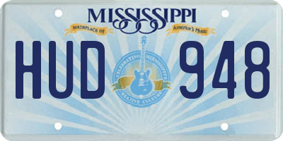 MS license plate HUD948