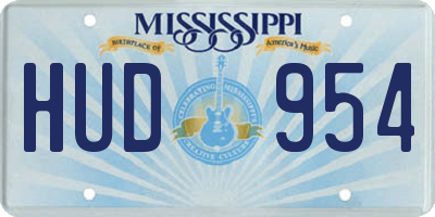 MS license plate HUD954