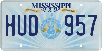 MS license plate HUD957