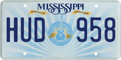 MS license plate HUD958