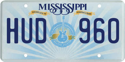 MS license plate HUD960