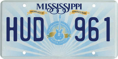 MS license plate HUD961