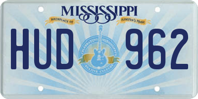 MS license plate HUD962