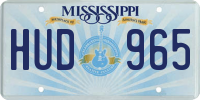 MS license plate HUD965