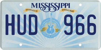 MS license plate HUD966