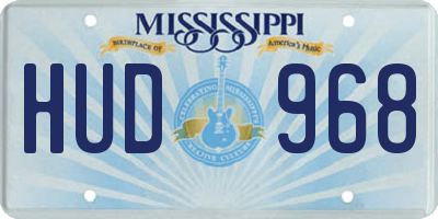 MS license plate HUD968