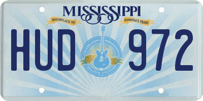 MS license plate HUD972