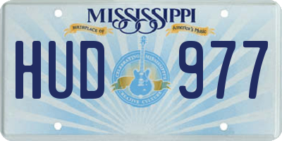 MS license plate HUD977