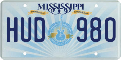MS license plate HUD980