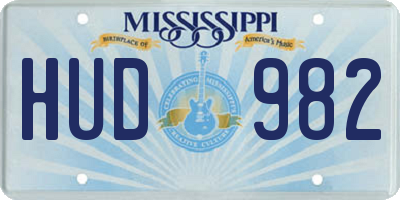MS license plate HUD982