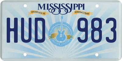 MS license plate HUD983