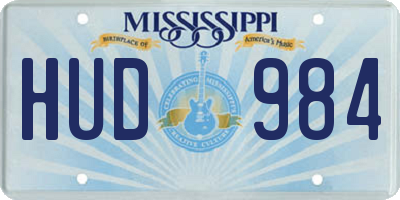 MS license plate HUD984
