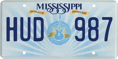 MS license plate HUD987