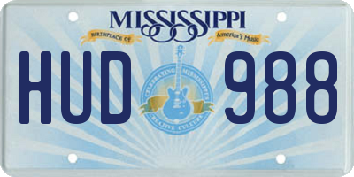 MS license plate HUD988