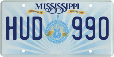 MS license plate HUD990