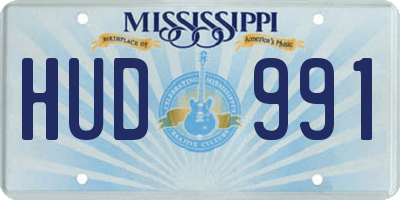 MS license plate HUD991