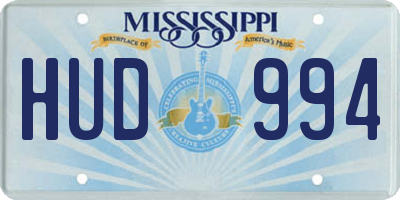 MS license plate HUD994