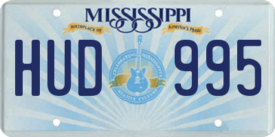MS license plate HUD995