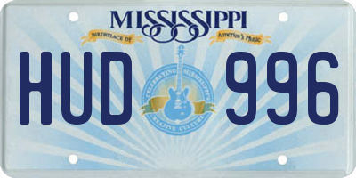MS license plate HUD996