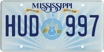MS license plate HUD997