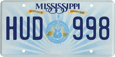 MS license plate HUD998