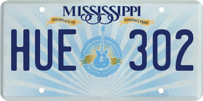 MS license plate HUE302