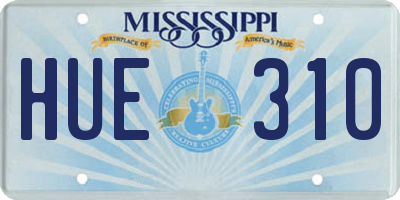 MS license plate HUE310