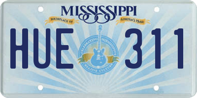 MS license plate HUE311