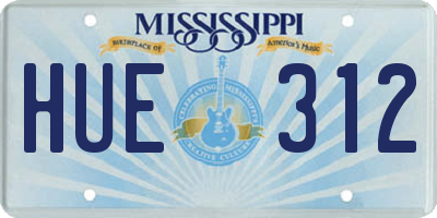 MS license plate HUE312