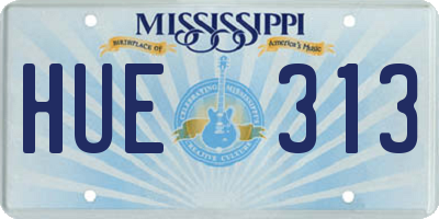 MS license plate HUE313