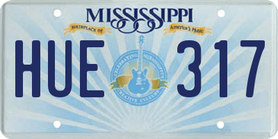 MS license plate HUE317