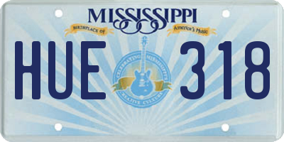MS license plate HUE318