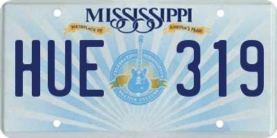 MS license plate HUE319