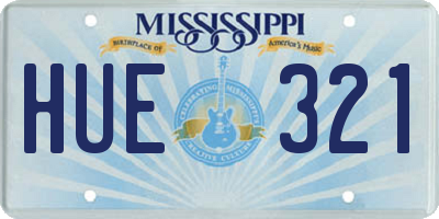 MS license plate HUE321