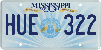 MS license plate HUE322