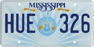 MS license plate HUE326